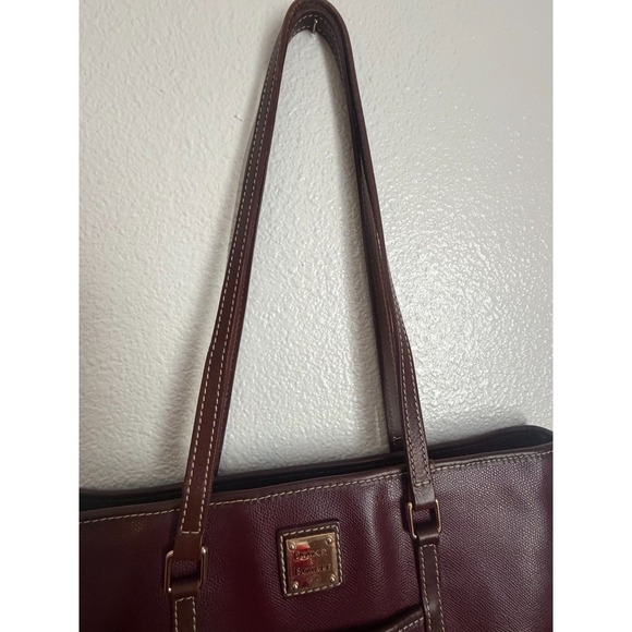 Dooney & Bourke Lexington Shopper Tote Bag Womens Burgundy Pebble Grain Leather - Picture 7 of 10